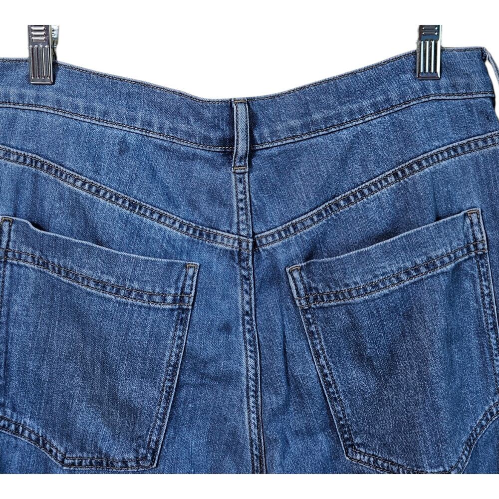 J CREW Women's 27 Drapey Denim Jeans Wide Leg Medium Blue Slash Pockets 28 x 30 - Picture 7 of 10